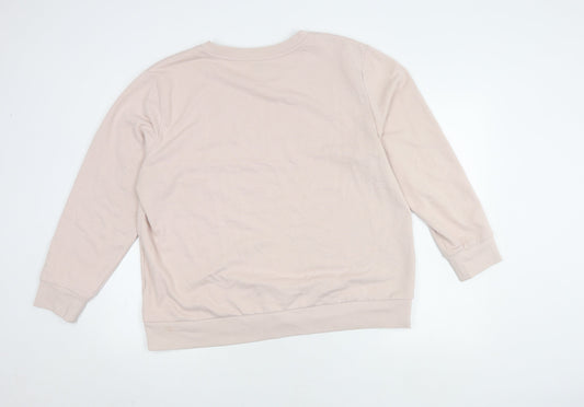 DKNY Jeans Women's Beige XL Pullover Sweatshirt Crew Neck