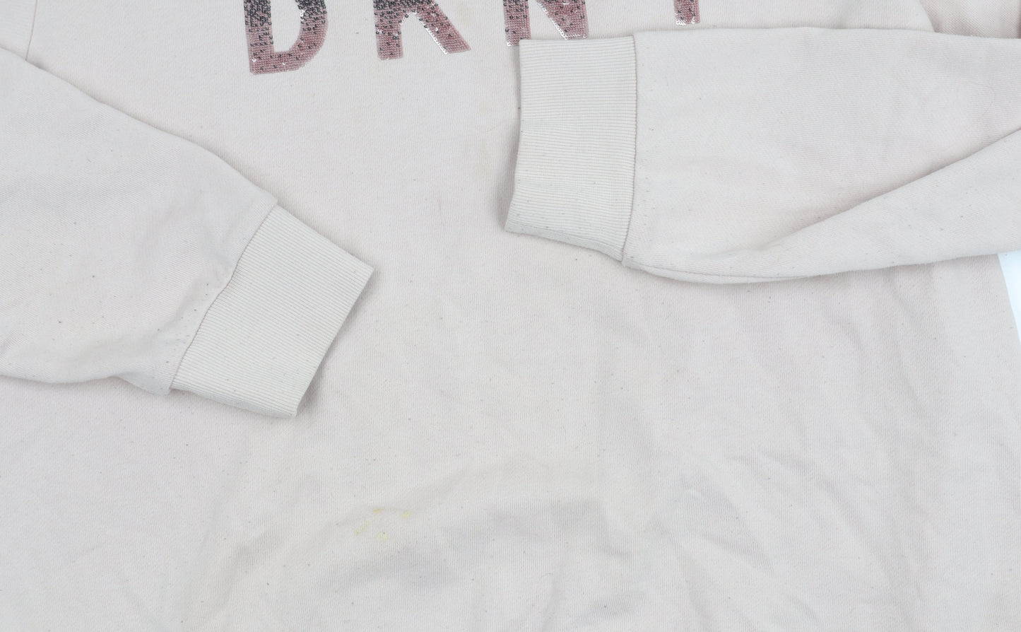 DKNY Jeans Women's Beige XL Pullover Sweatshirt Crew Neck