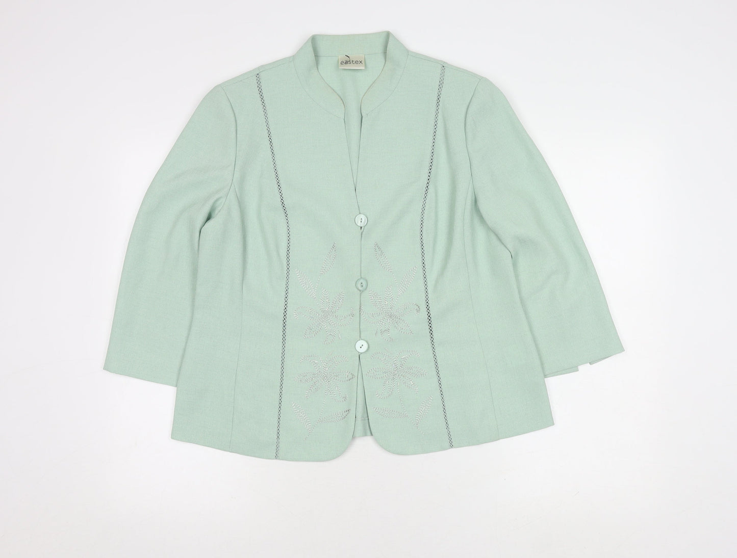 Eastex Women's Green Blazer Size 14 3/4 Sleeve