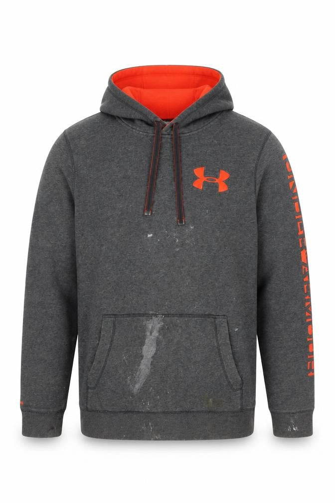 Mens UK M Relaxed Under armour Grey Pullover Hoodie