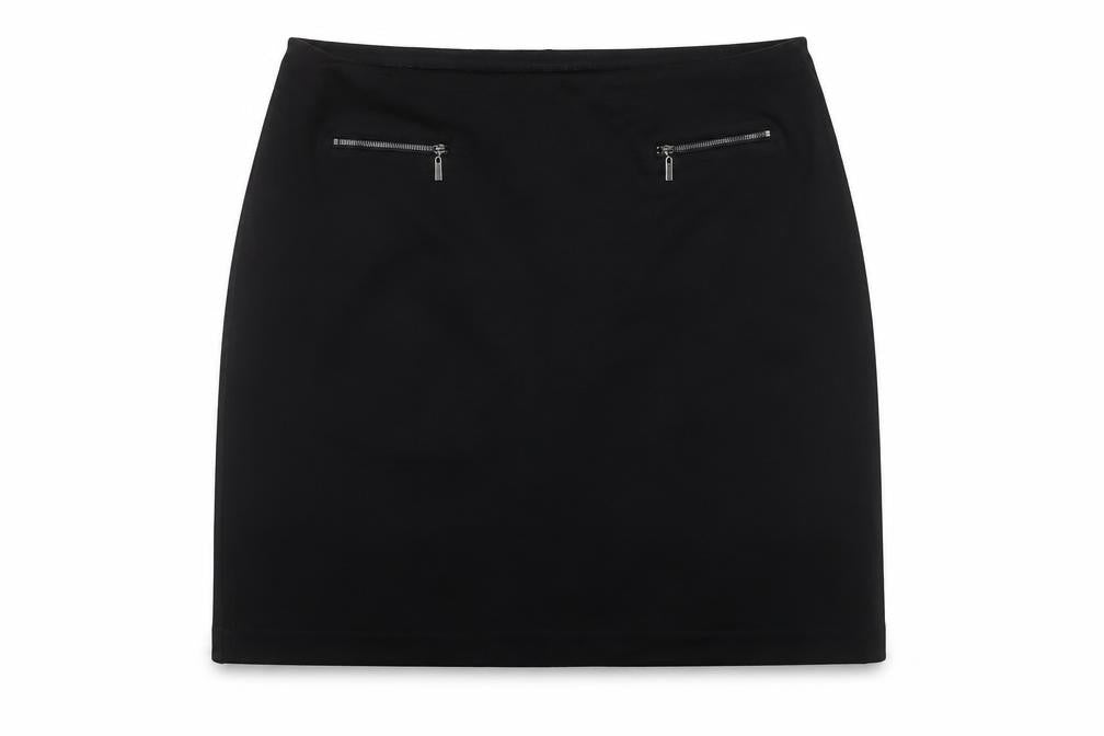 Roman Women's Black Pencil Skirt Size 18 with Zip Accents