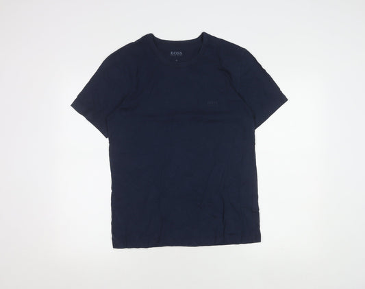 BOSS Men Blue Medium Crew Neck T-Shirt