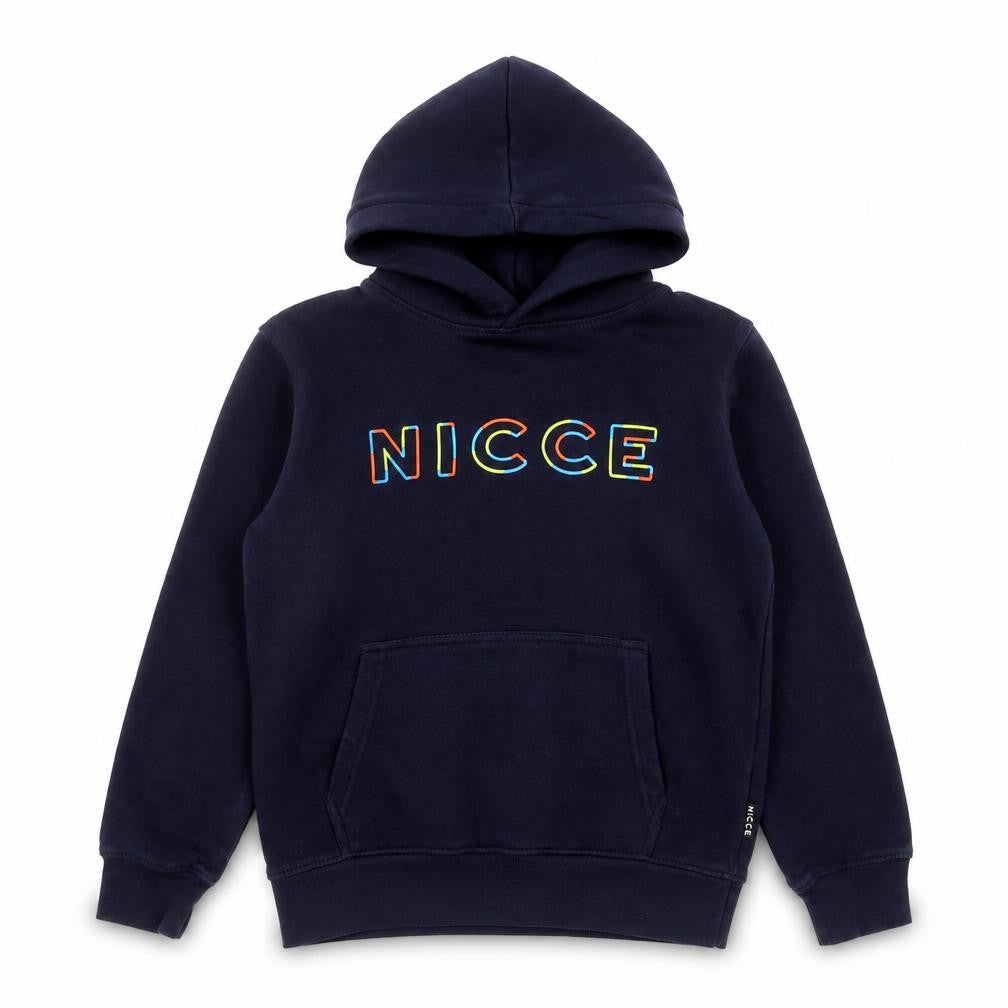 NICCE Boys Blue Pullover Hoodie, Size 9-10, Logo Accent