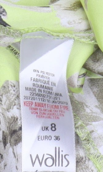 Wallis Women's Green Floral Blouse Size 8