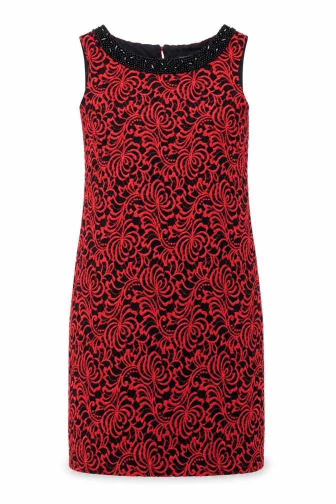 Roman Women's Red Sleeveless Dress in Size 14