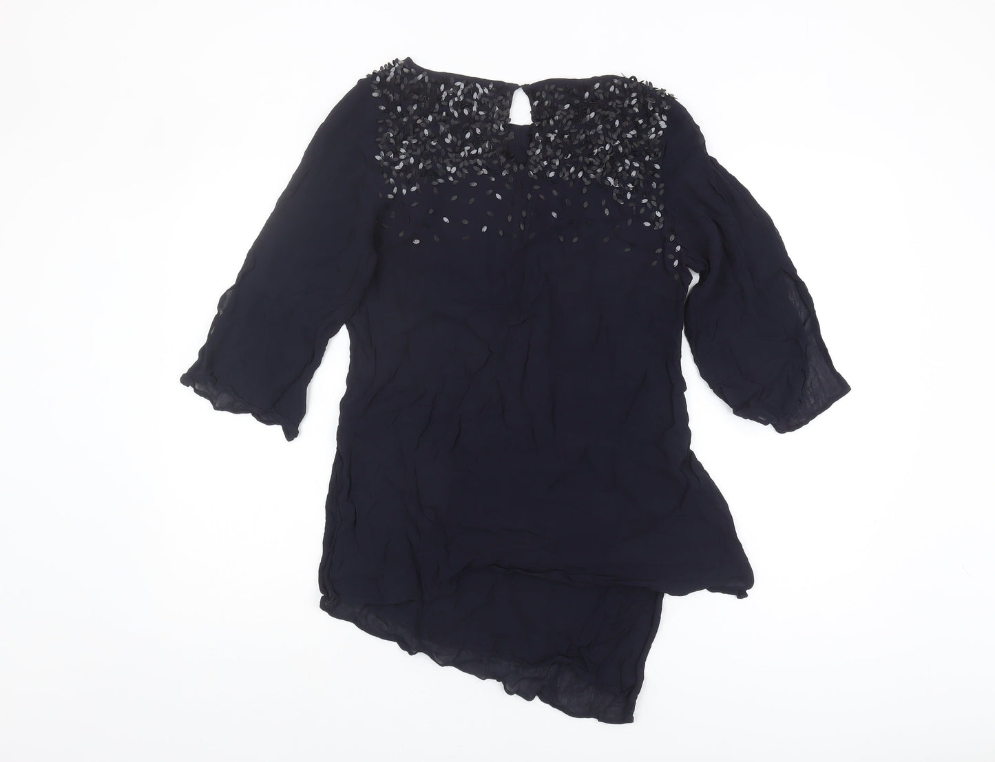 Mint Velvet Women's Black Beaded Blouse Size 14