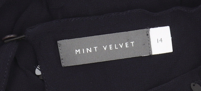 Mint Velvet Women's Black Beaded Blouse Size 14