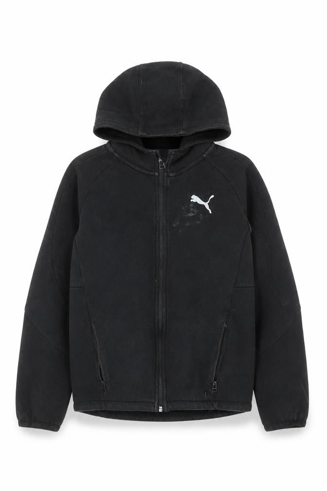 Puma Boys Black Full Zip Hoodie 11-12 Years Hooded Logo
