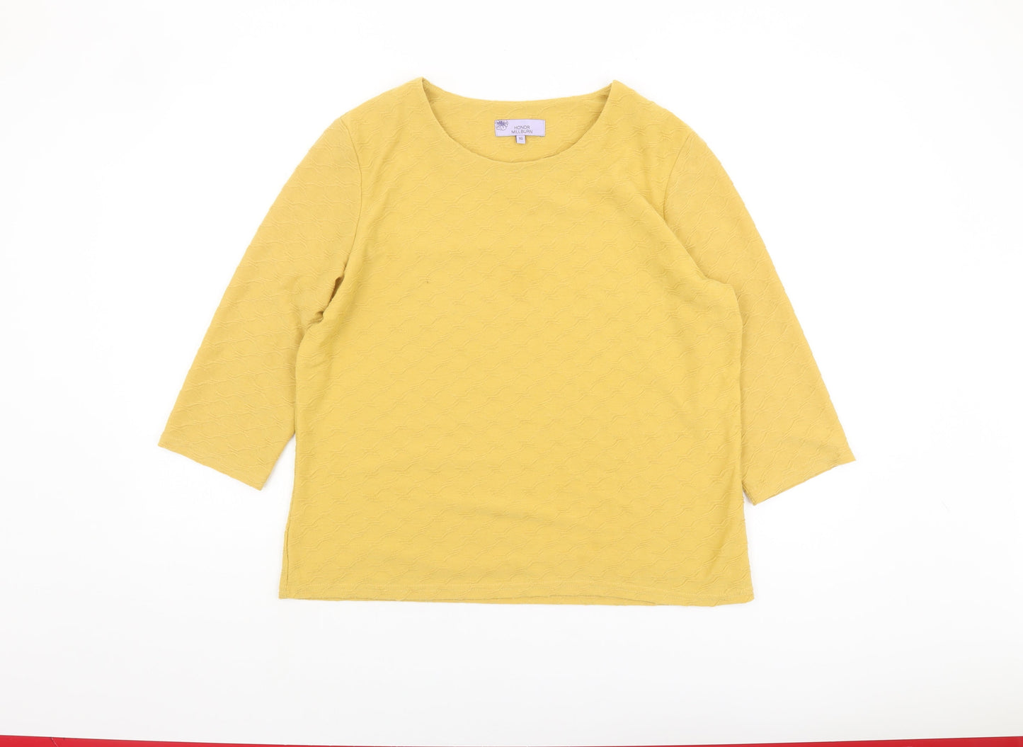 Honor Millburn Women's Yellow 3/4 Sleeve Top Size 16