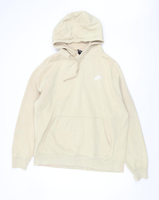 Nike Men's Beige Pullover Hoodie - Size L