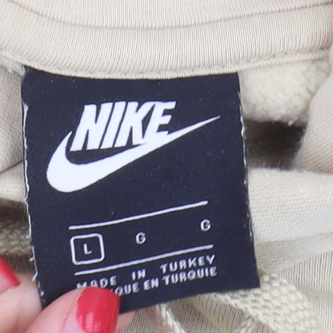 Nike Men's Beige Pullover Hoodie - Size L