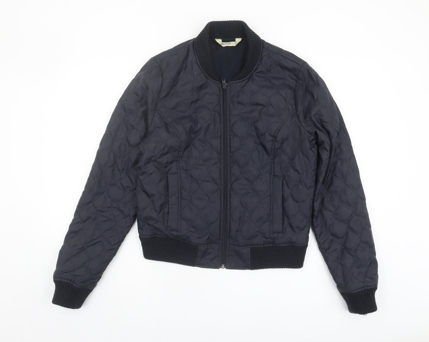 Hollister Men's Black Quilted Jacket L Casual