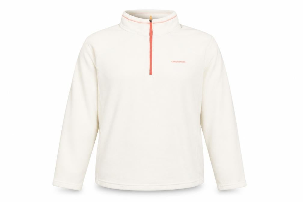Unisex Adults UK 20 Plus Regular Craghoppers White 1/2 Zip Sweatshirt