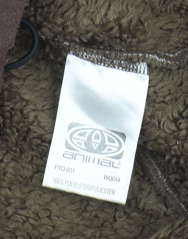 Animal Men's Brown Fleece Zip Jacket