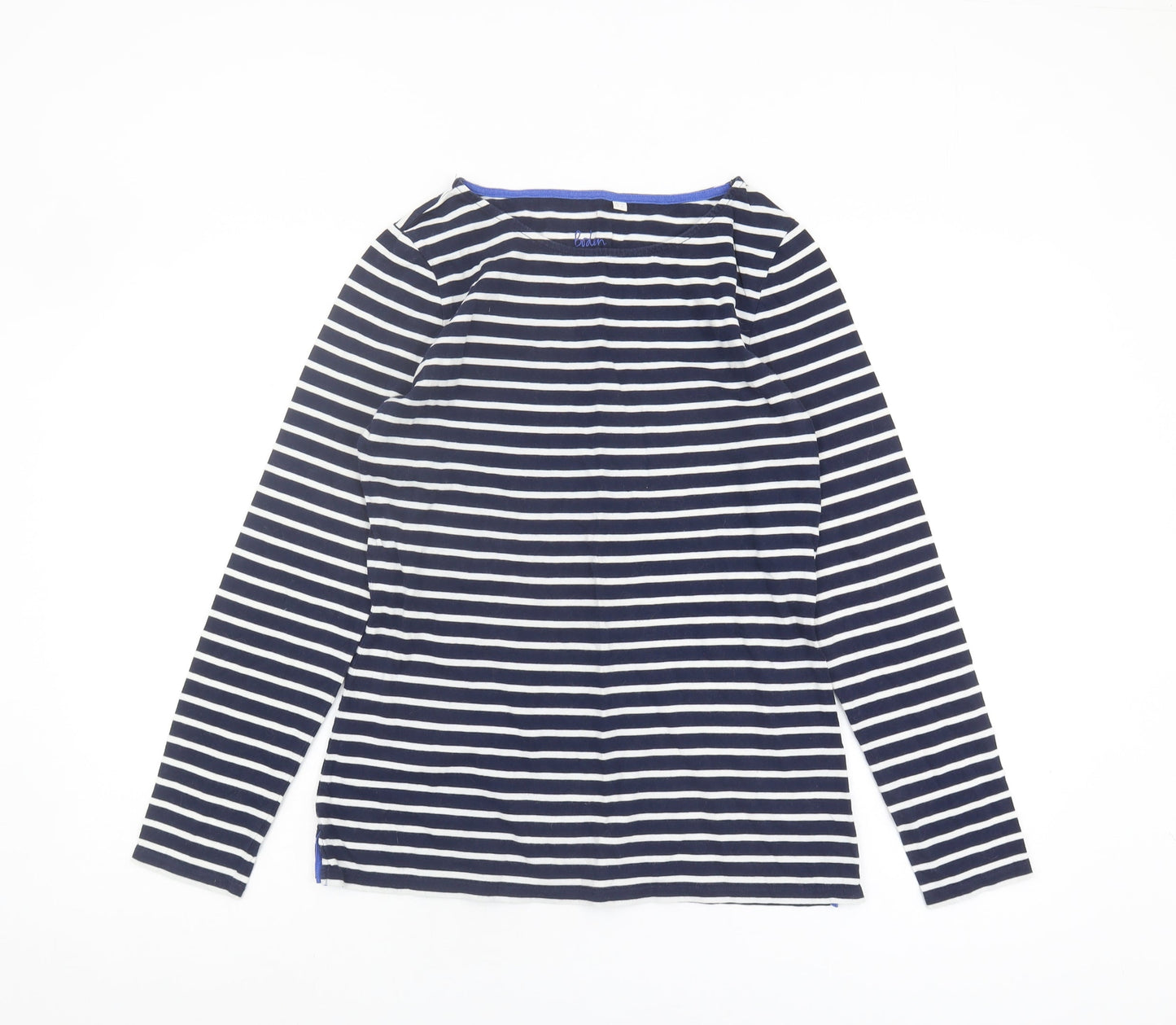 Boden Women's Striped Long Sleeve Blue Top Size 10