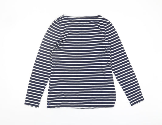 Boden Women's Striped Long Sleeve Blue Top Size 10