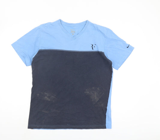 Nike Men's Blue Medium V-Neck T-Shirt