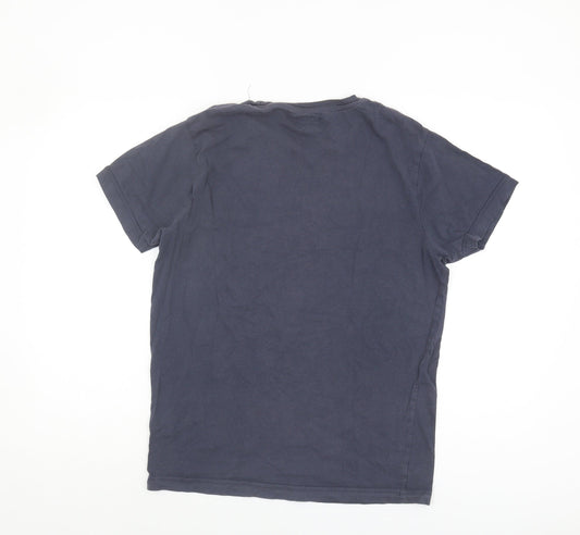 Jack & Jones Men's Blue T-Shirt, M, Graphic Print