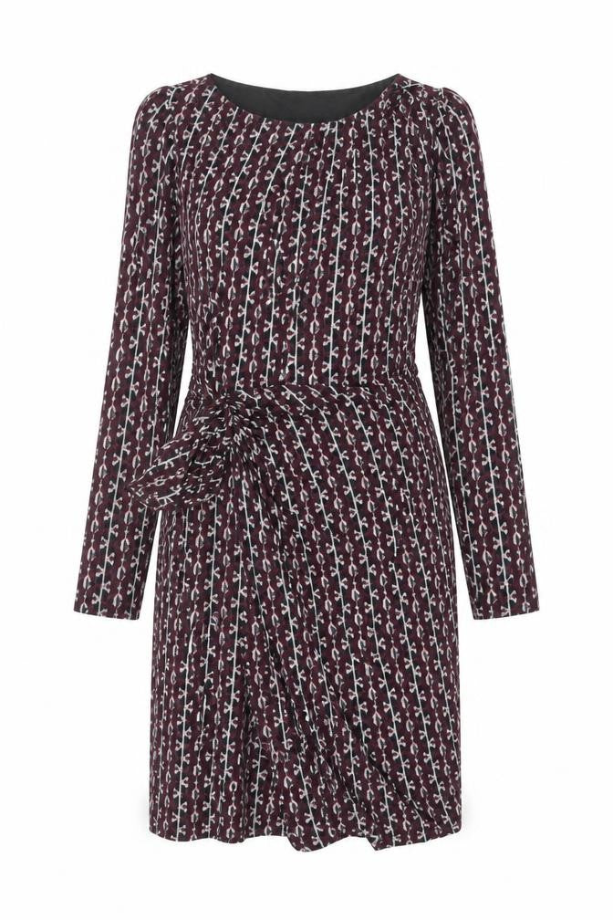 Front view of Marks & Spencer Geometric Purple Dress, size 12