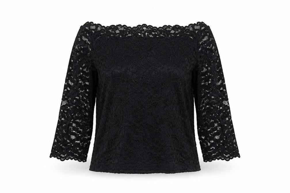 H&M Women’s Black Lace Off-Shoulder Blouse L