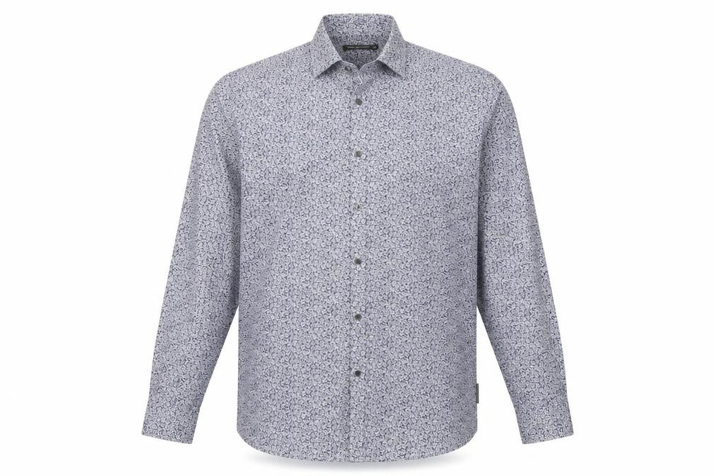 Front view of French Connection Men's Blue Floral Shirt XL