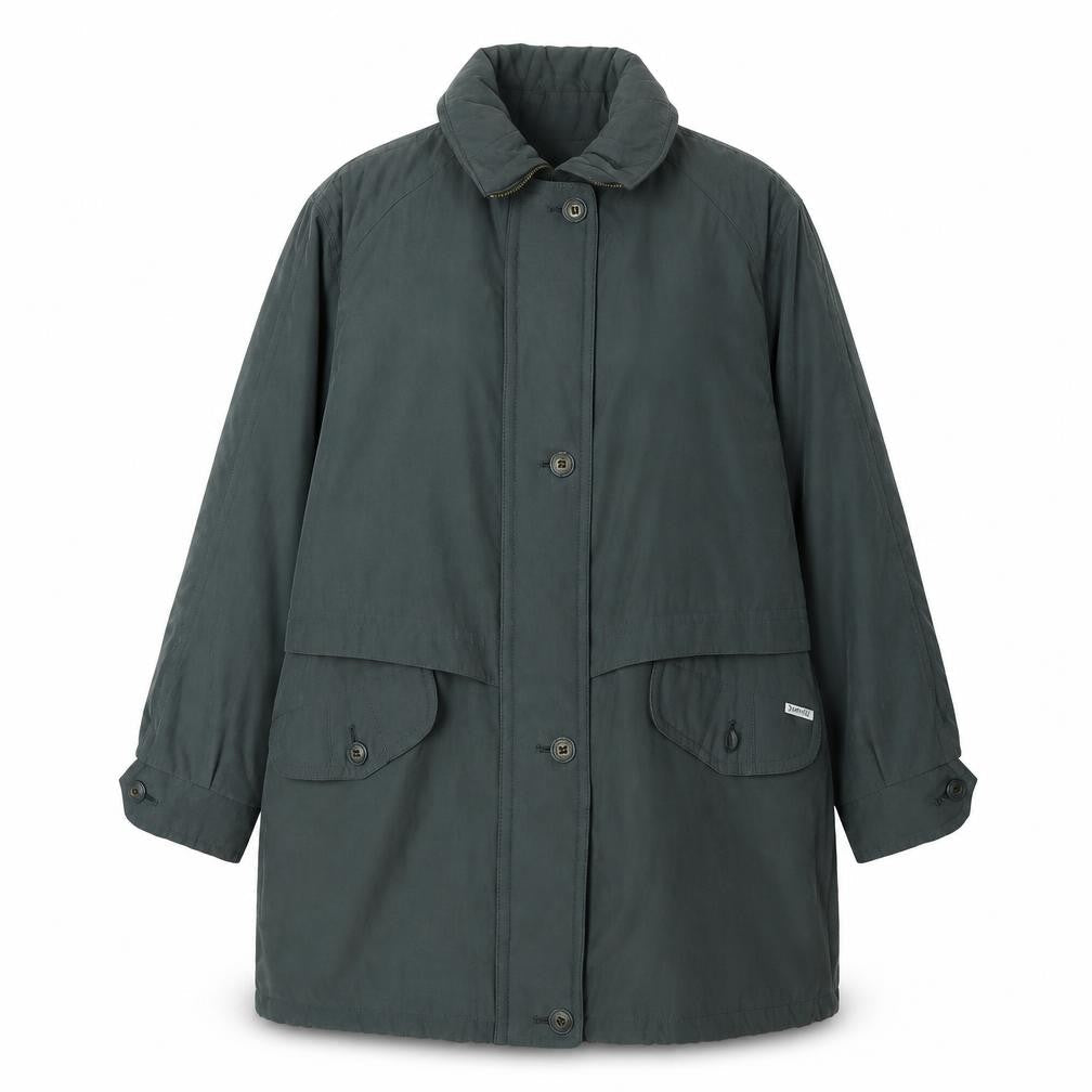 Dannimac Women's Long Coat Green L - Casual Autumn