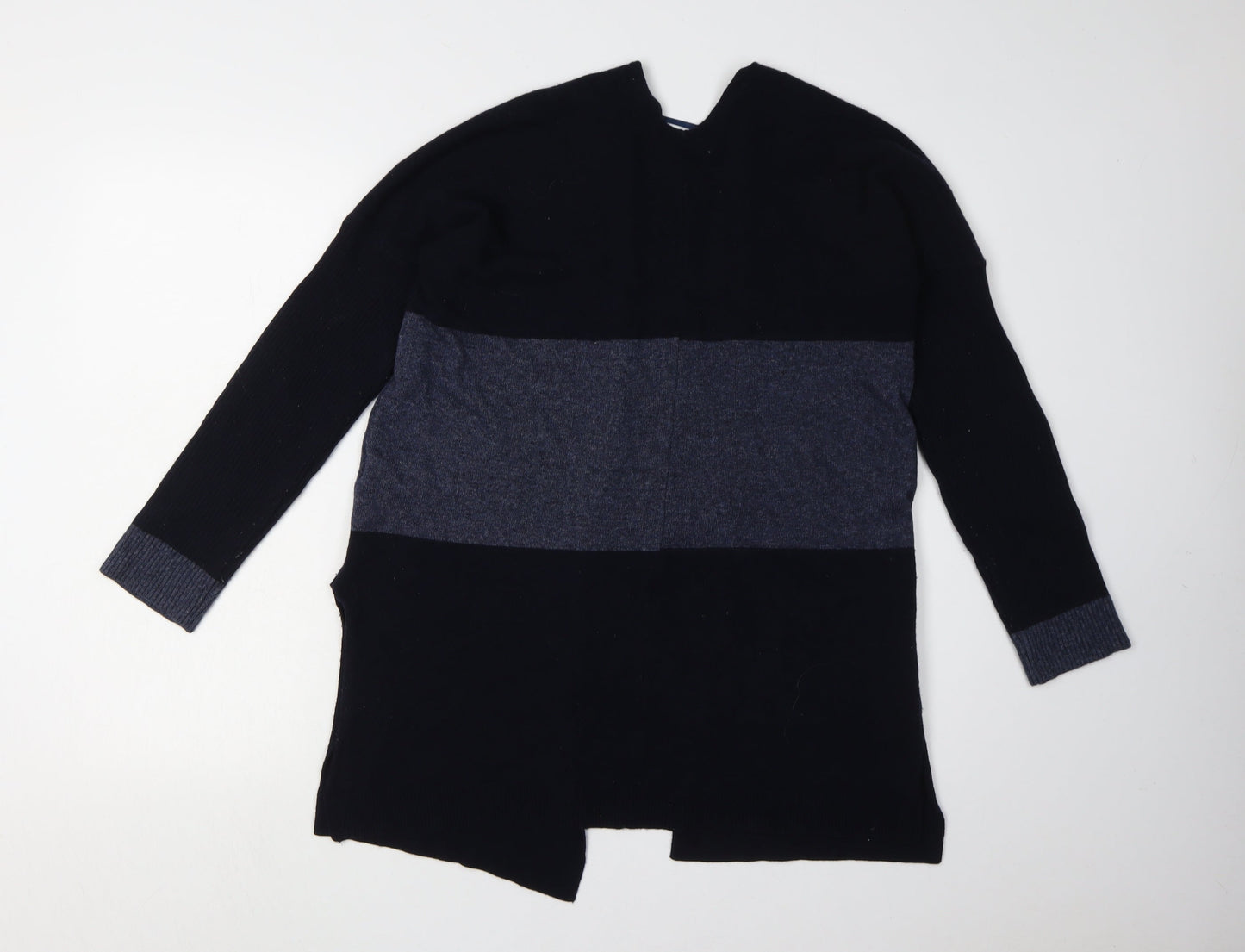 Benedetta B. Women's Black Grey Open Front Cardigan M