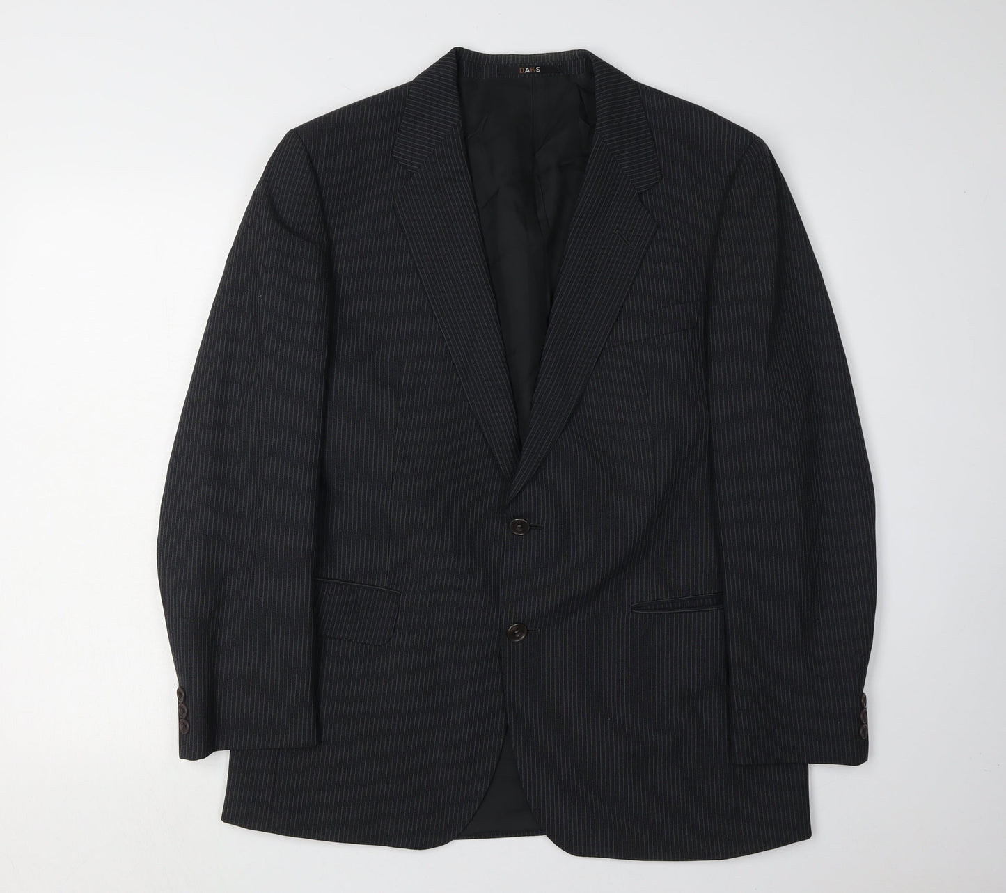 DAKS Men's Black 42R Single-Breasted Blazer