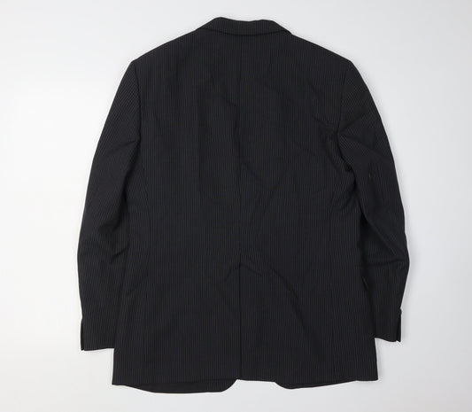 DAKS Men's Black 42R Single-Breasted Blazer