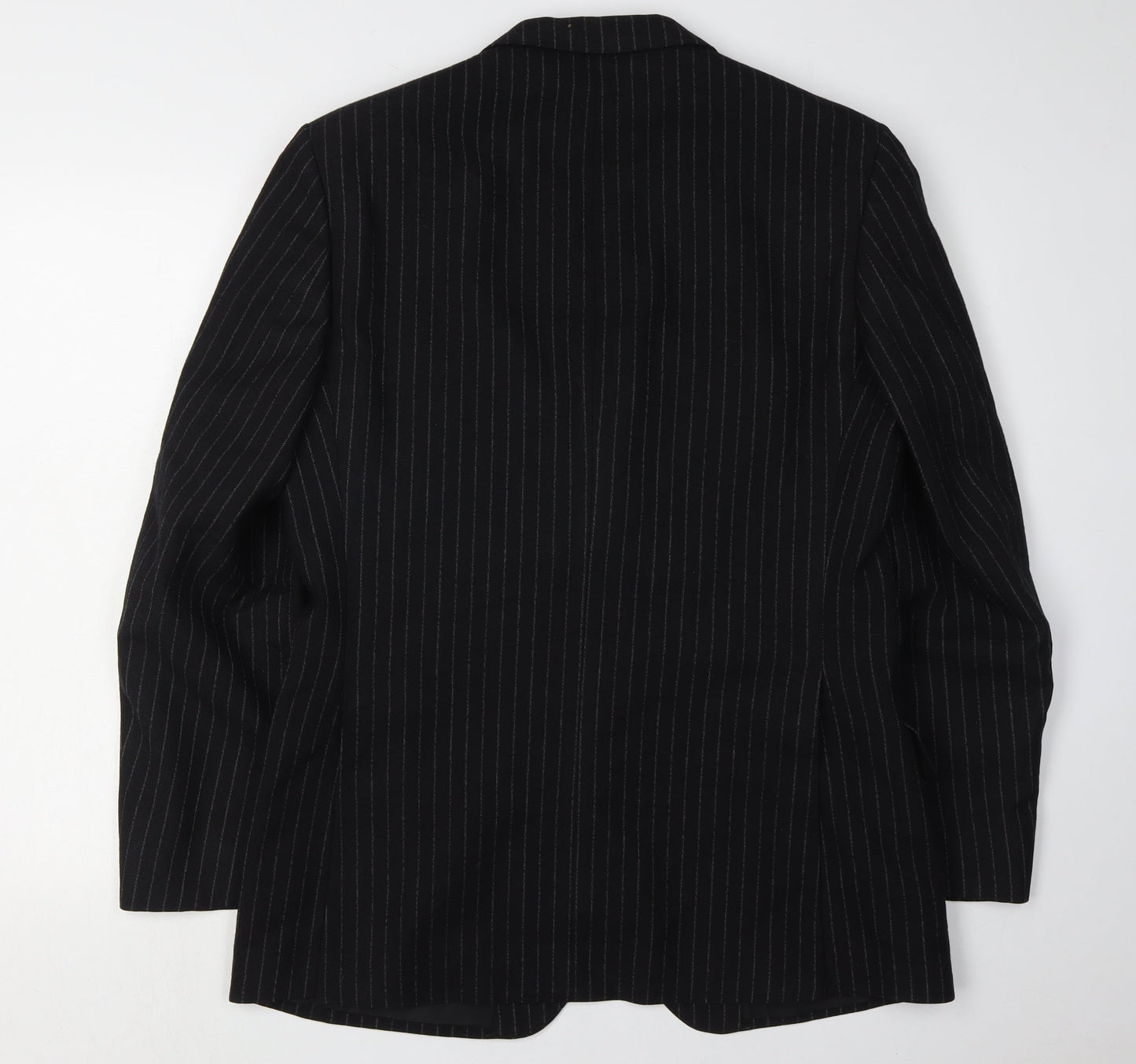 DAKS Men's Black Striped Wool Suit Jacket 41R