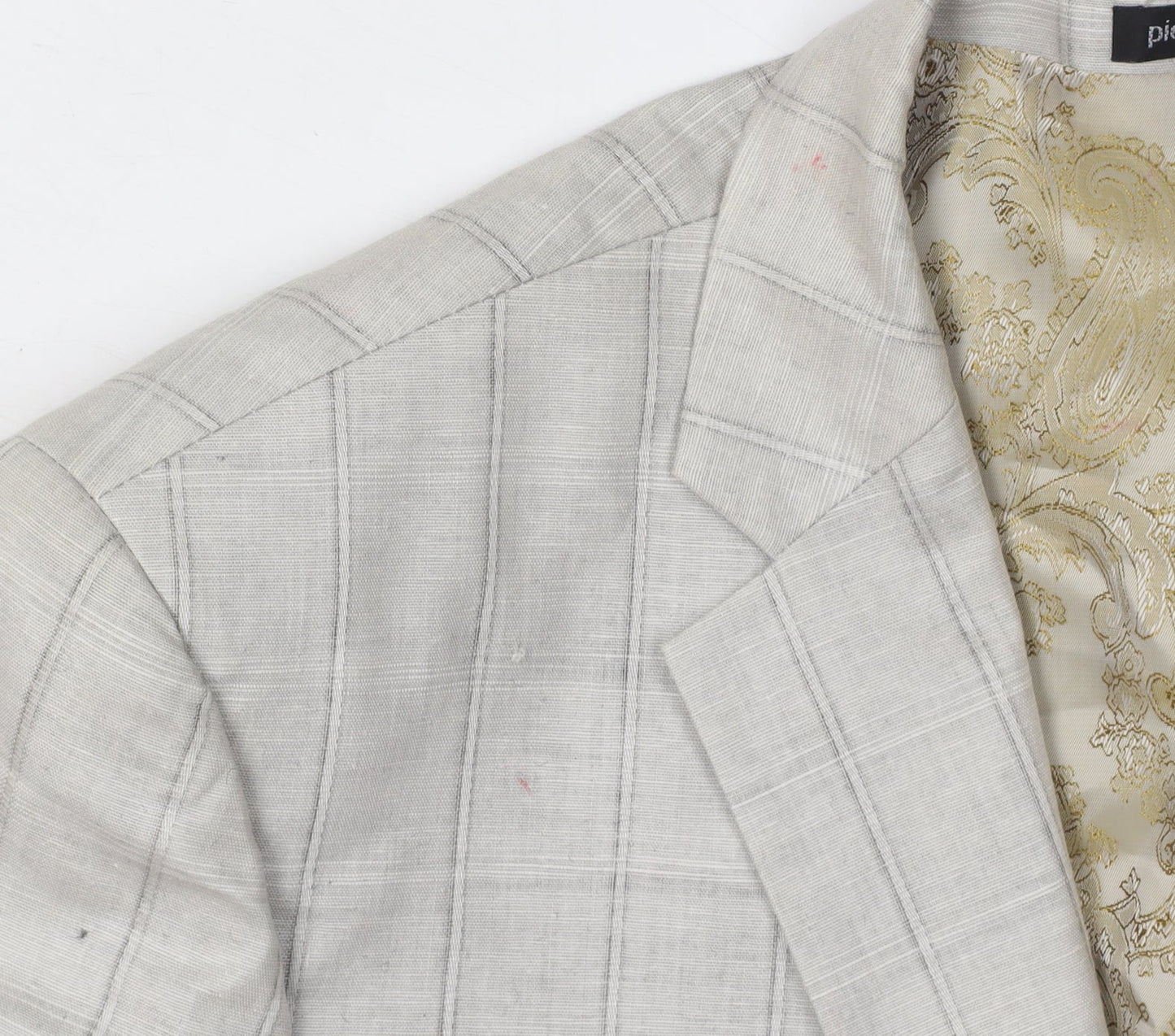 Pierre Cardin Men's Ivory Check Blazer, Size 40R, Formal