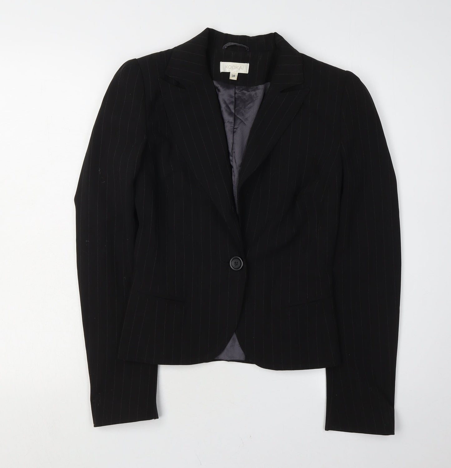 Kookai Women's Black Pinstripe Blazer Size 10