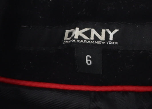 DKNY Women's Black Hooded Pea Coat Size 6