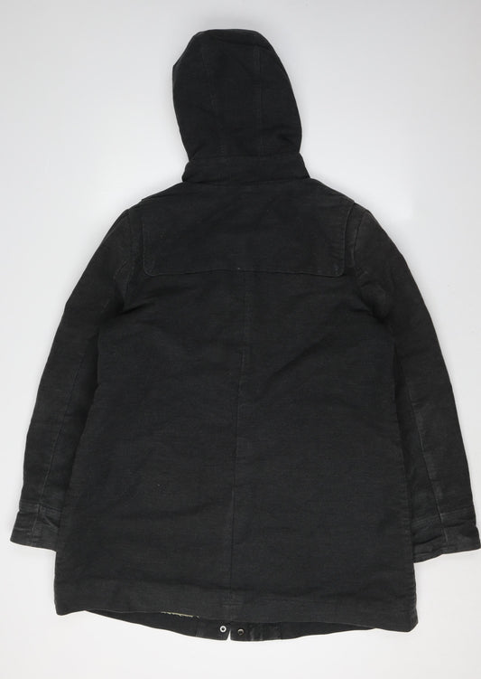Boden Women's Black Hooded Toggle Coat Size 16