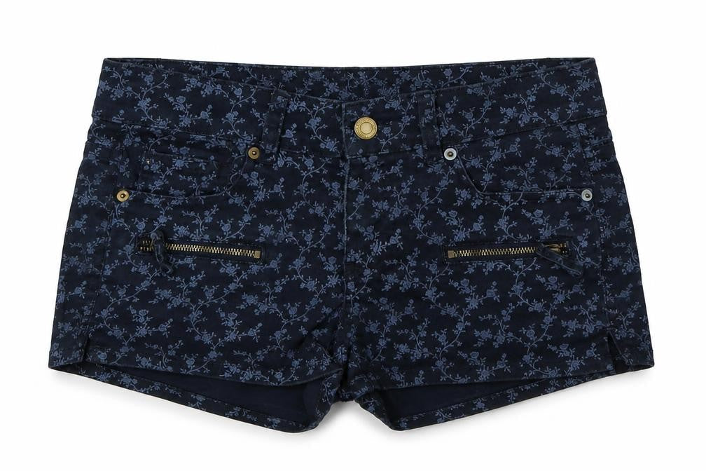 H&M Women's Blue Floral Hot Pants Size 8