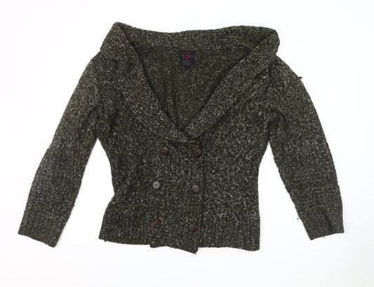 Joe Browns Women's Green Chunky-Knit Cardigan Size 10