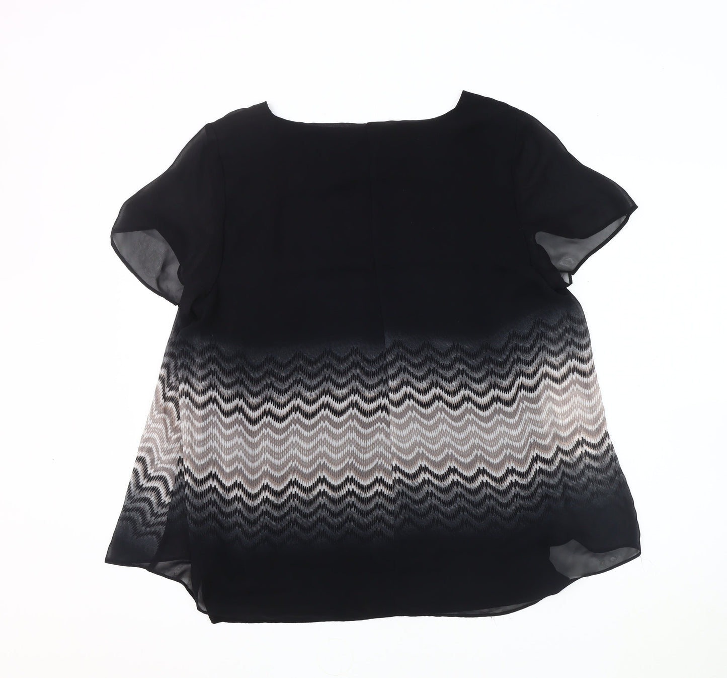 David Emanuel Women's Black Geometric Blouse Size 18