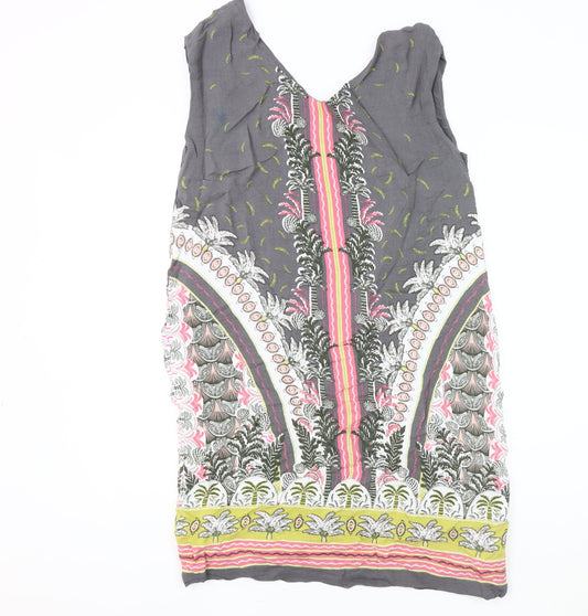 White Stuff Grey Floral V-Neck Sleeveless Dress