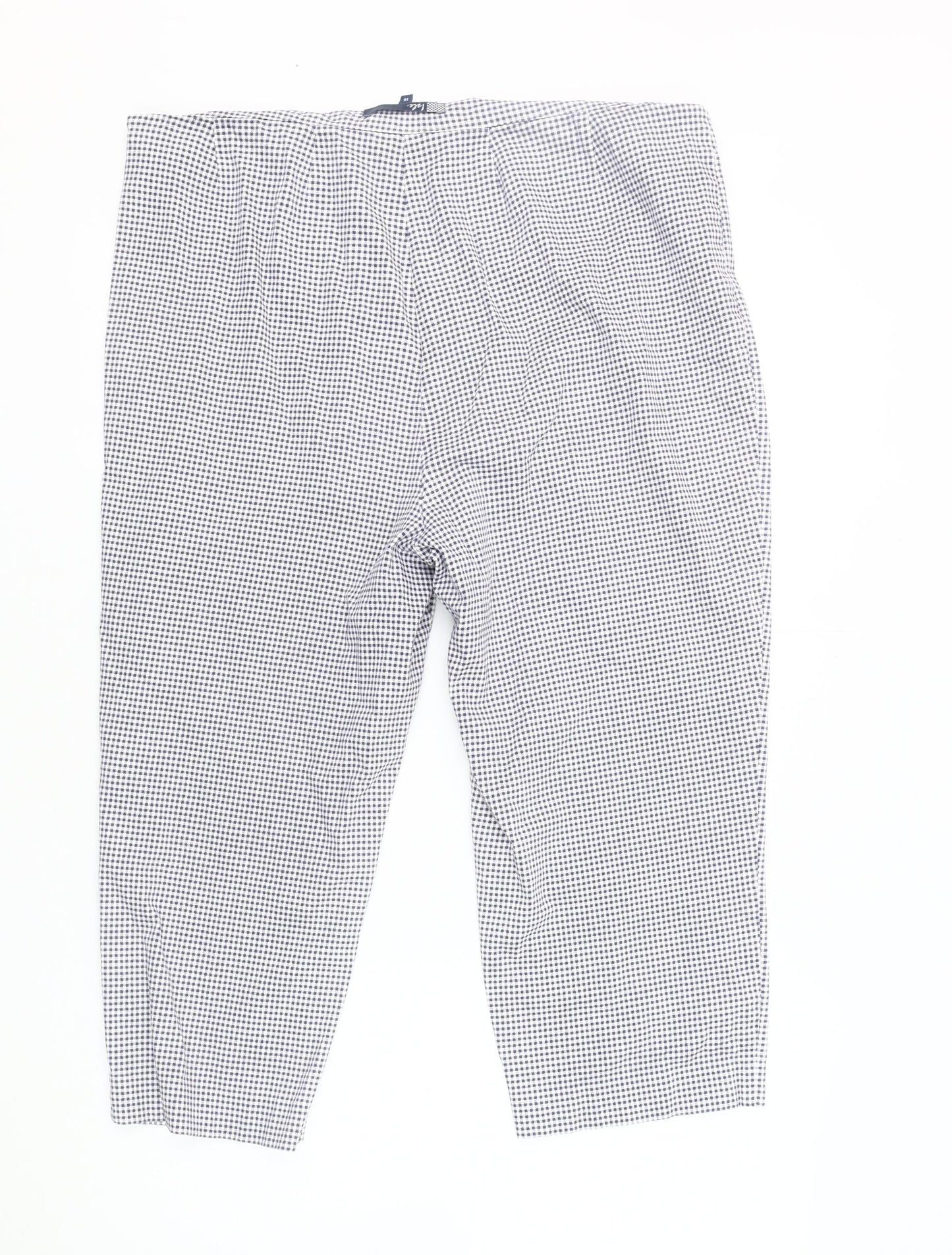 Isle Women's Blue Check Cropped Trousers Size 16