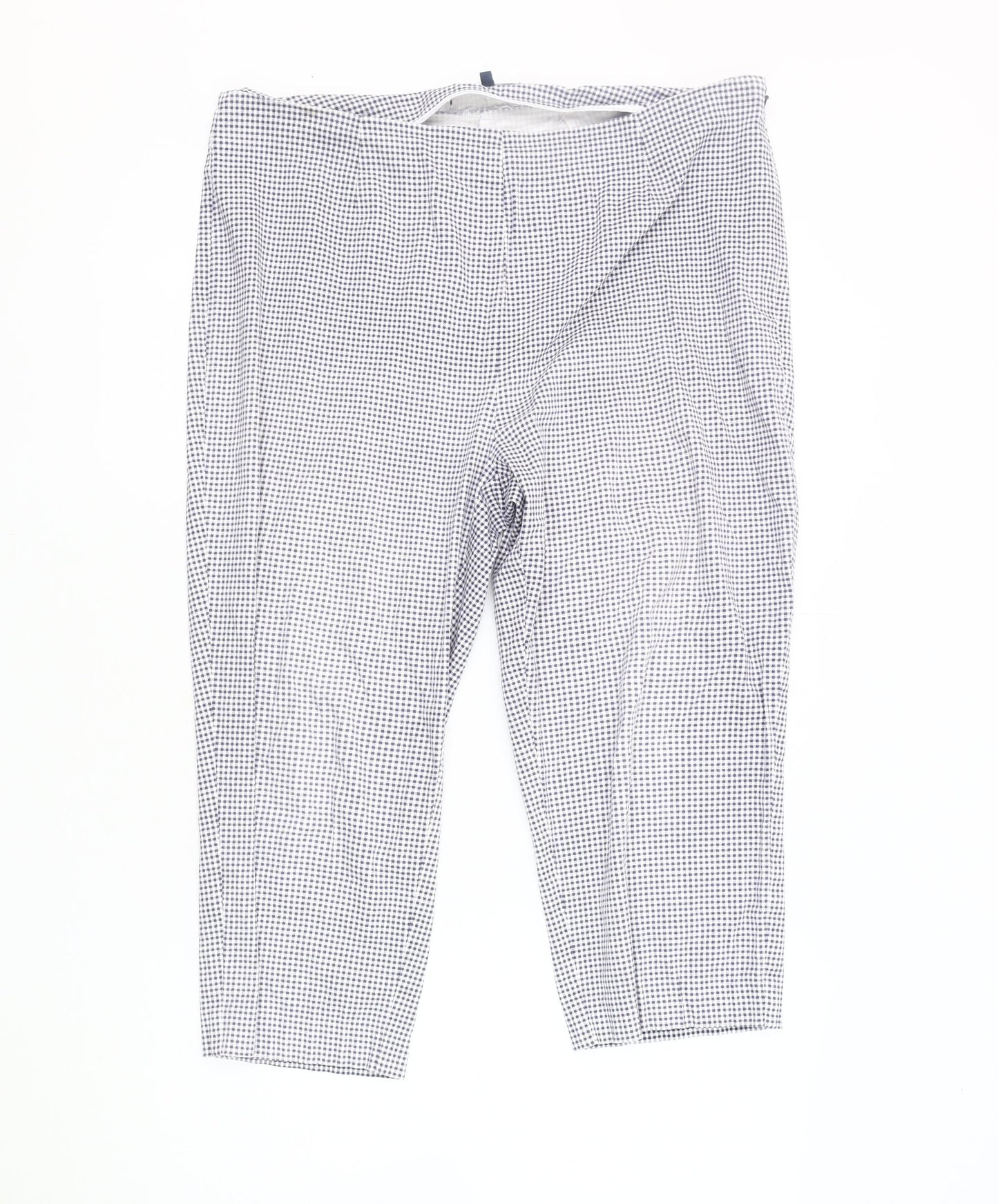 Isle Women's Blue Check Cropped Trousers Size 16