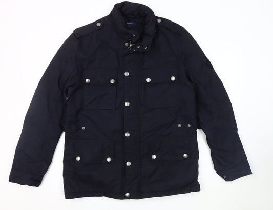 GANT Men's Blue Parka Jacket, Size L, Winter Casual