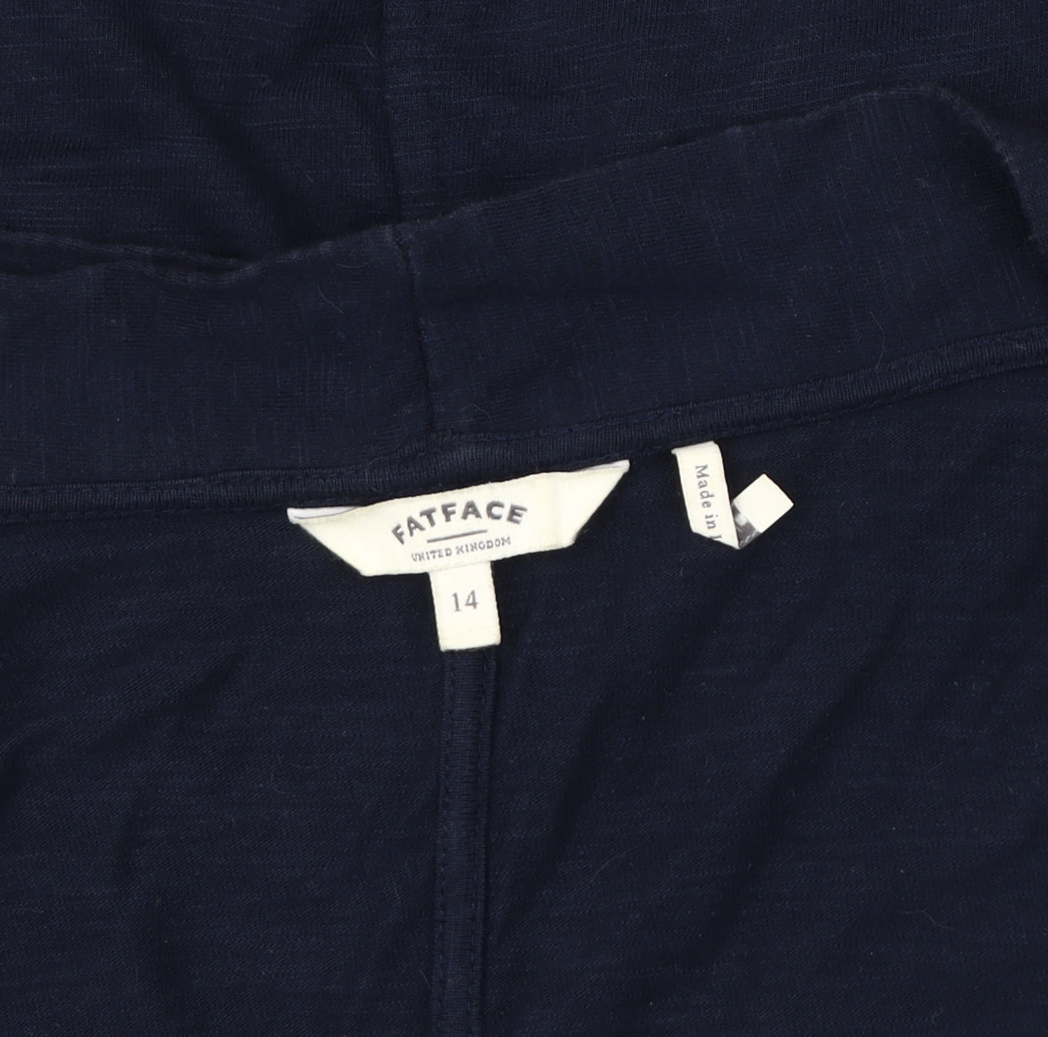Fat Face Women's Blue Open Front Cardigan, Size 14, Casual Knit