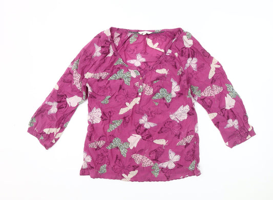 White Stuff Women's Purple Butterfly Blouse Size 8