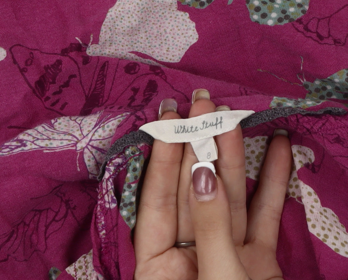 White Stuff Women's Purple Butterfly Blouse Size 8