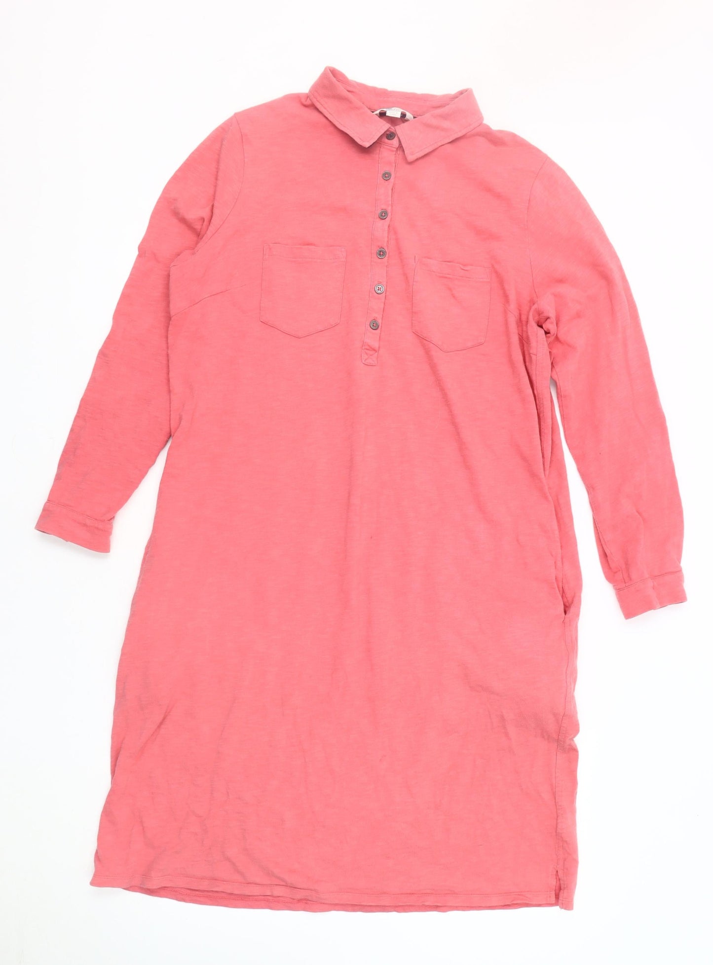 Boden Women's Pink Shirt Dress, UK 16L, Collared, Long Sleeve