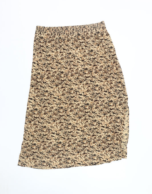 Whistles Women's Beige Animal Print Midi Skirt, Size 16