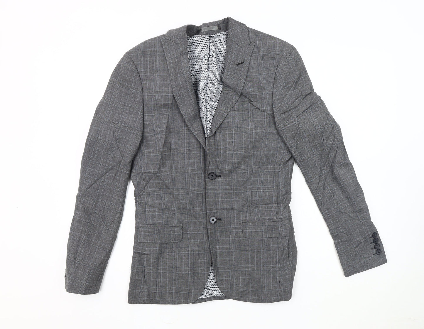 Limehaus Men's Grey Check Blazer 34 Regular Fit