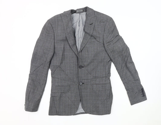 Limehaus Men's Grey Check Blazer 34 Regular Fit