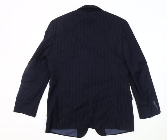 Brook Taverner Men's Blue Striped Blazer, 40 Regular