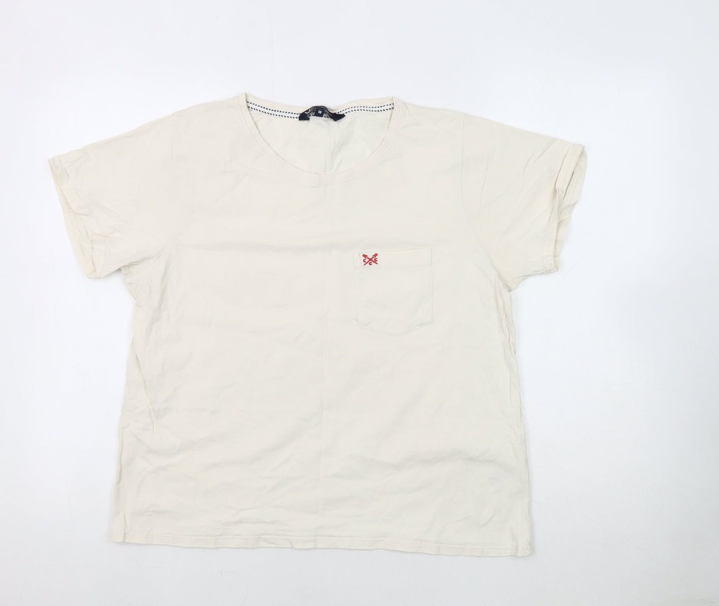 J.Crew Women's White T-Shirt, Short Sleeve, Size 16, Basic Style